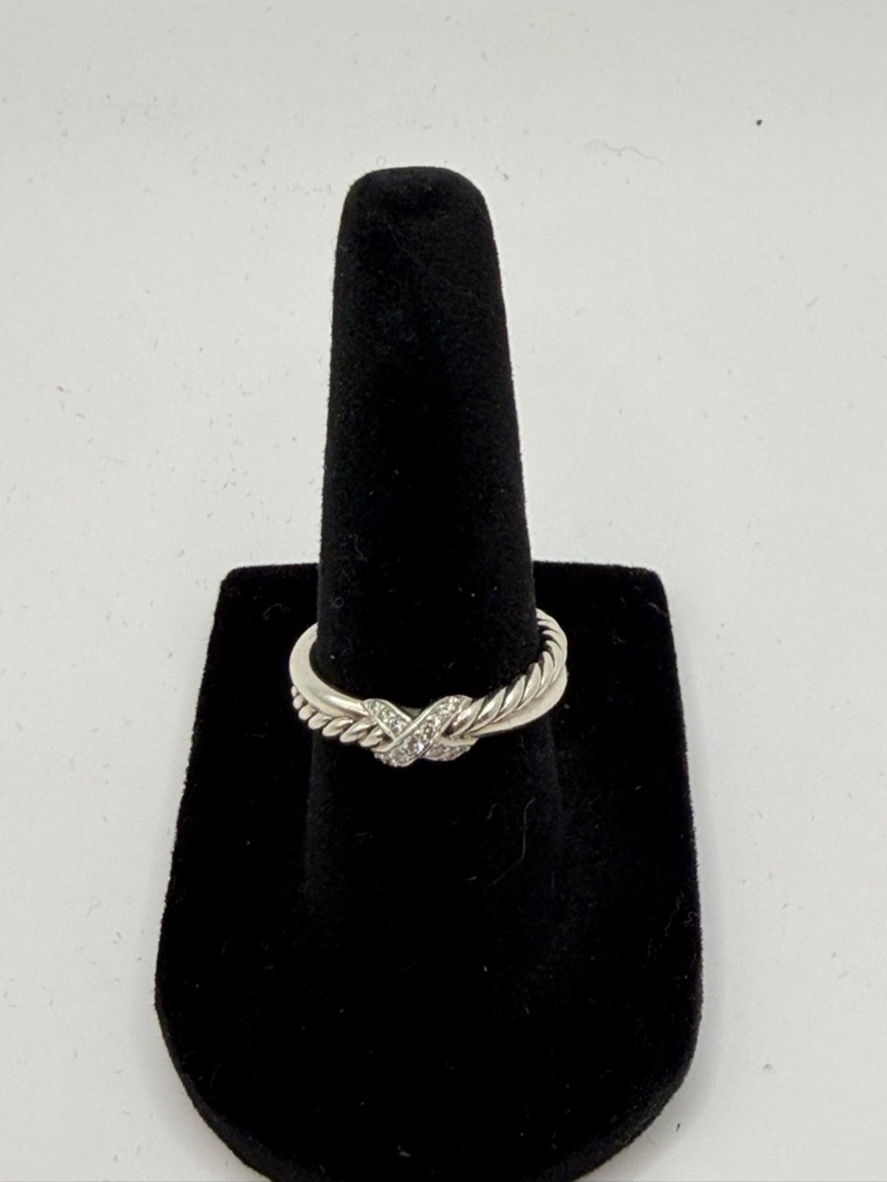 David Yurman Petite Diamond X Ring - Picture 3 of 11